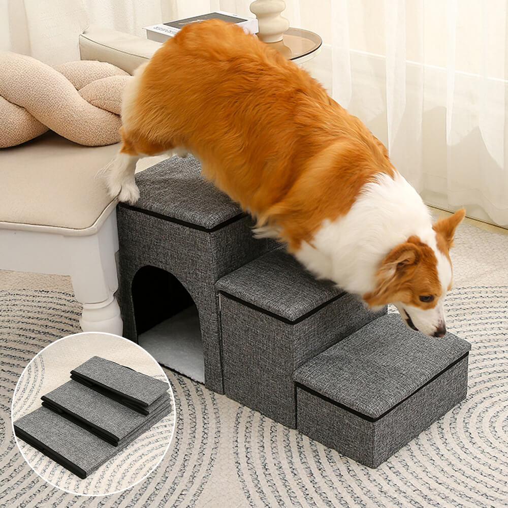 Scale per cani portatili multifunzionali pieghevoli con deposito e condominio