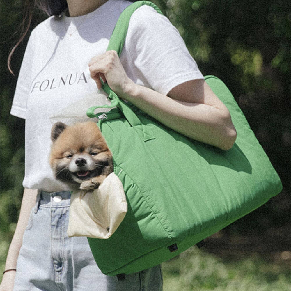 Borsa per il trasporto di cani e gatti in nylon leggero e traspirante, portatile.