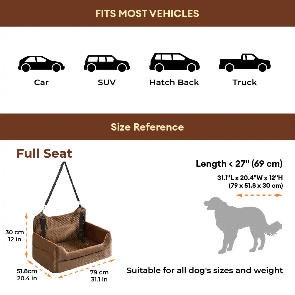 Seggiolino per cani di grossa taglia da viaggio lavabile e portatile per la sicurezza sul sedile posteriore dell'auto