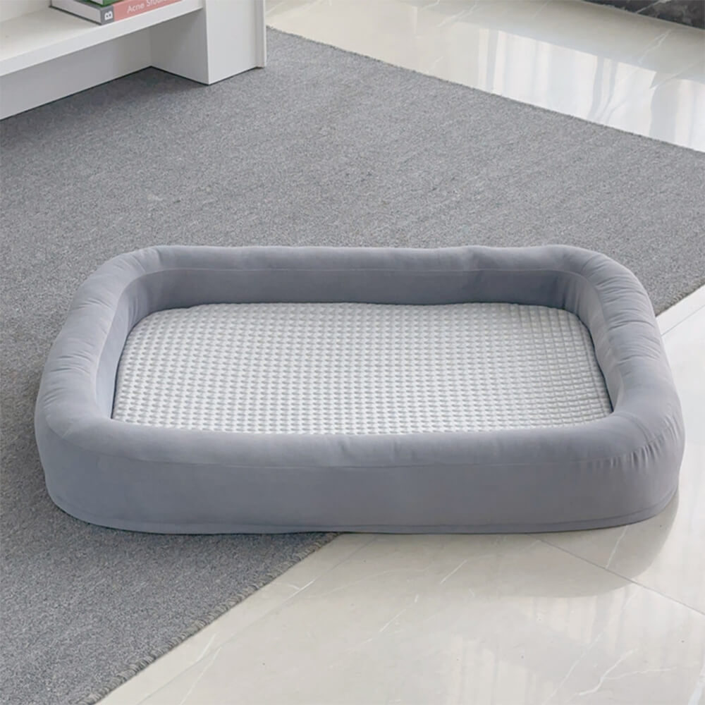 Letto per cani ovale morbido, refrigerante, reversibile, lavabile, adatto a tutte le stagioni.