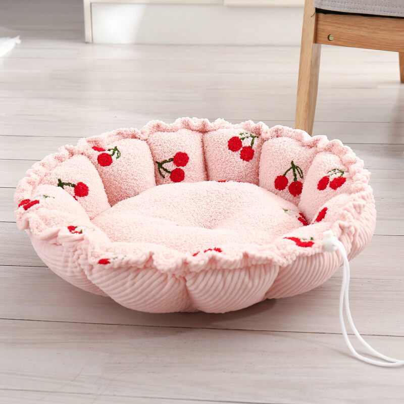Letto per gatti a tema fruttato con design morbido e coulisse.