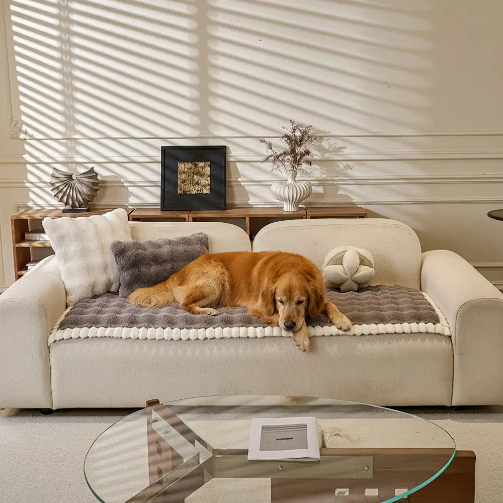 Copertura per divano in finta pelliccia di coniglio, morbida, spessa, antiscivolo e delicata sulla pelle