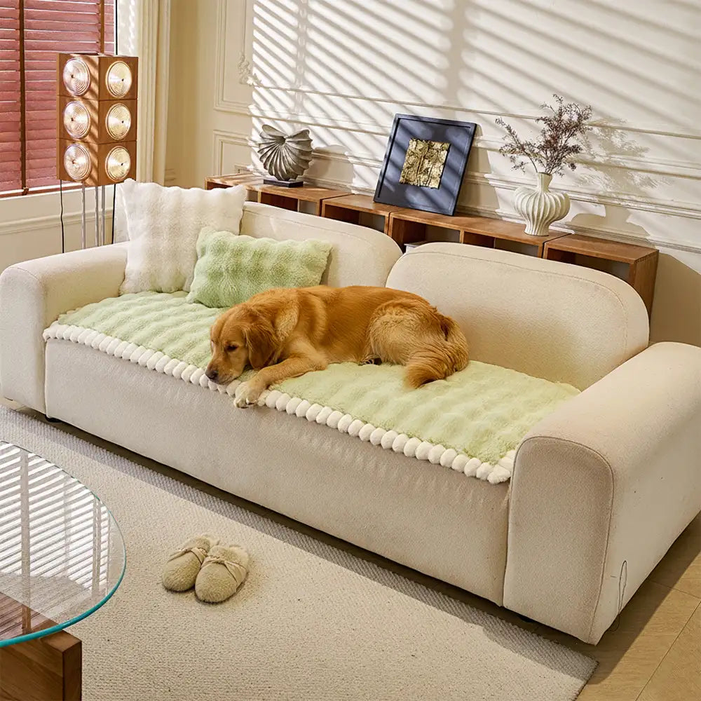 Copertura per divano in finta pelliccia di coniglio, morbida, spessa, antiscivolo e delicata sulla pelle