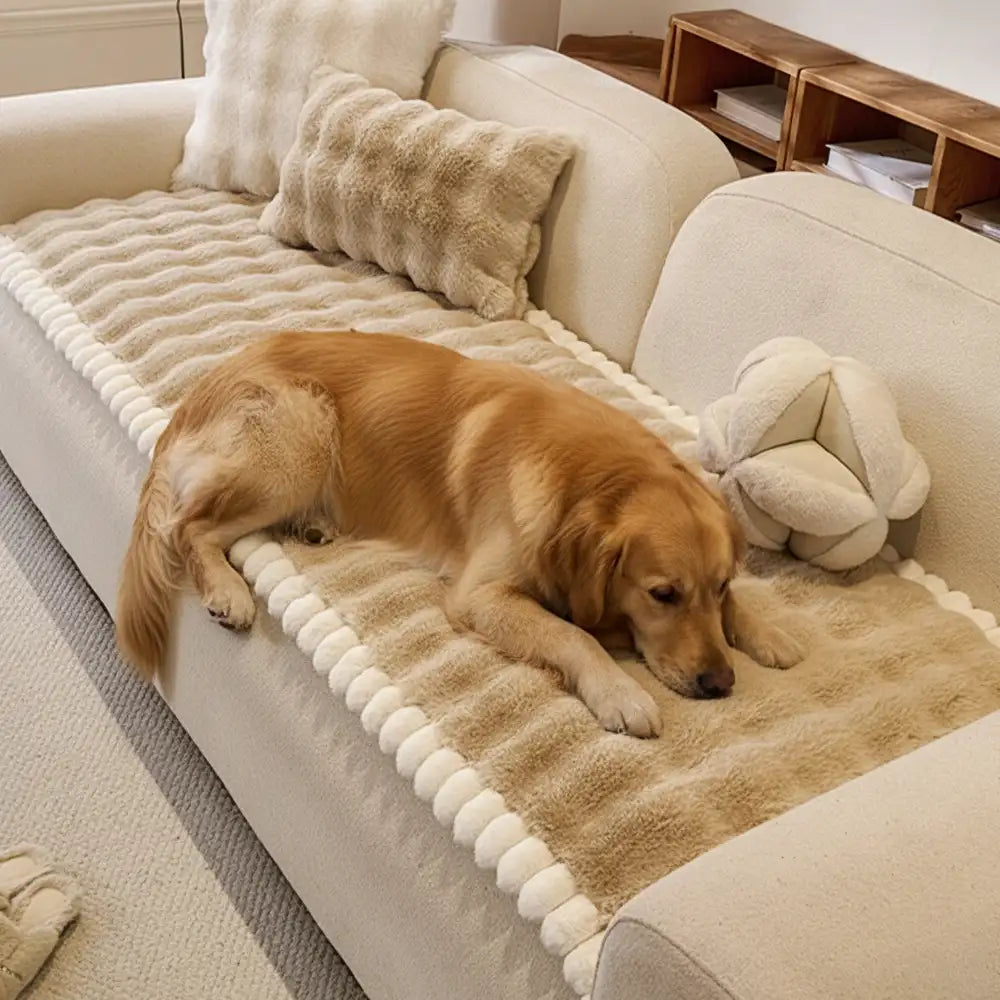 Copertura per divano in finta pelliccia di coniglio, morbida, spessa, antiscivolo e delicata sulla pelle