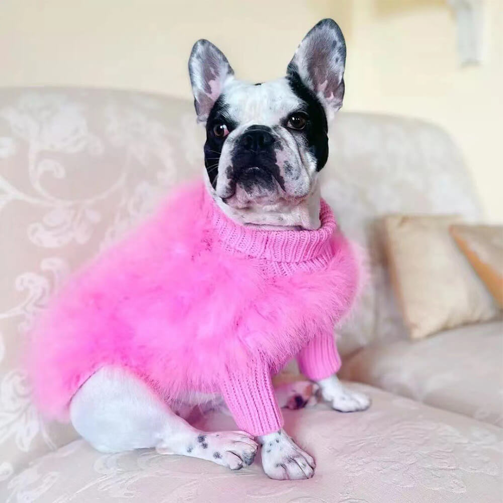 Maglione a collo alto lavorato a maglia per cani, morbido, soffice, alla moda e lussuoso