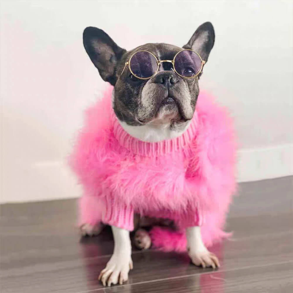 Maglione a collo alto lavorato a maglia per cani, morbido, soffice, alla moda e lussuoso
