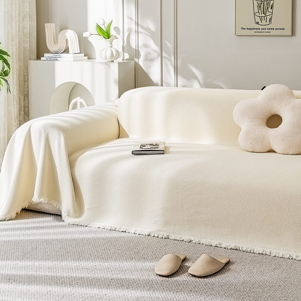 Copertura per divano in morbido teddy impermeabile e in peluche