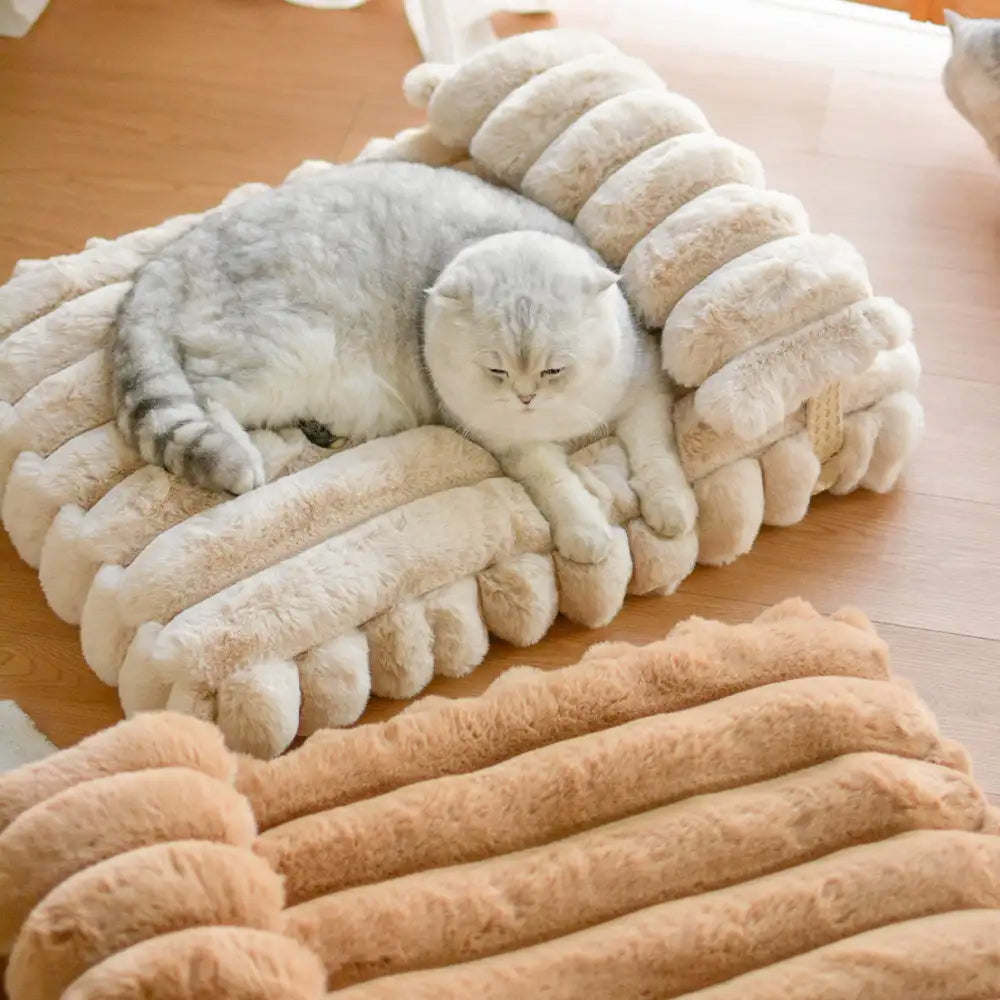 Cuscino riscaldante in faux pelliccia di coniglio morbida per letto per cani - Nuvola accogliente