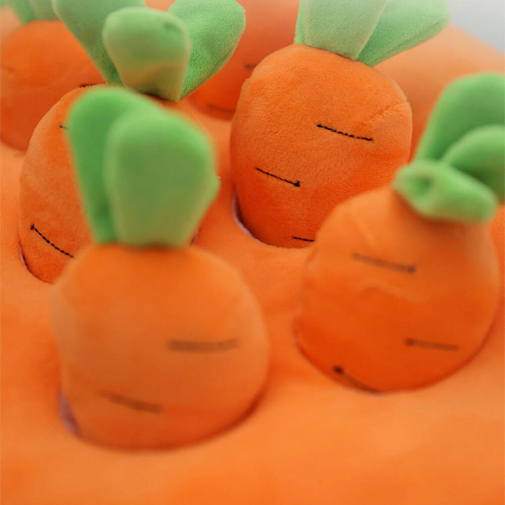 Giocattolo interattivo arricchente per cani, carote scricchiolanti, giocattolo da annusare