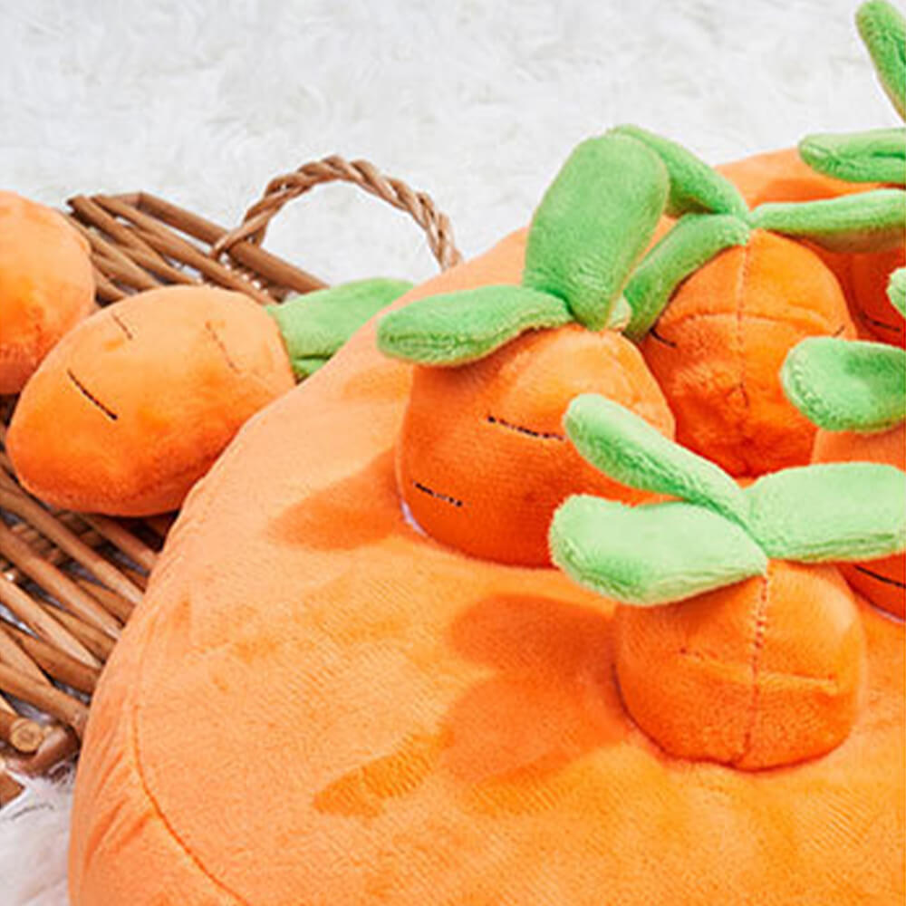 Giocattolo interattivo arricchente per cani, carote scricchiolanti, giocattolo da annusare