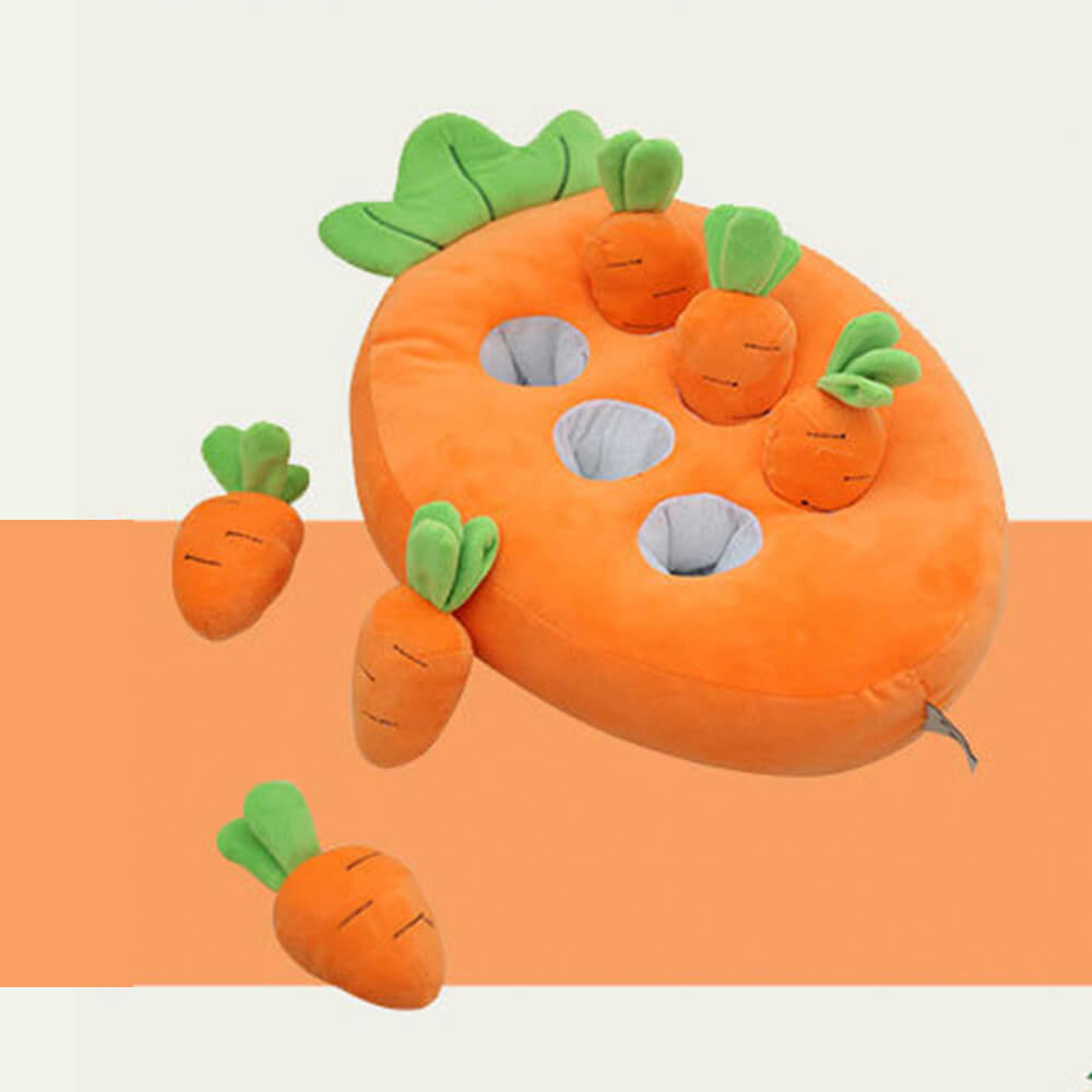 Giocattolo interattivo arricchente per cani, carote scricchiolanti, giocattolo da annusare