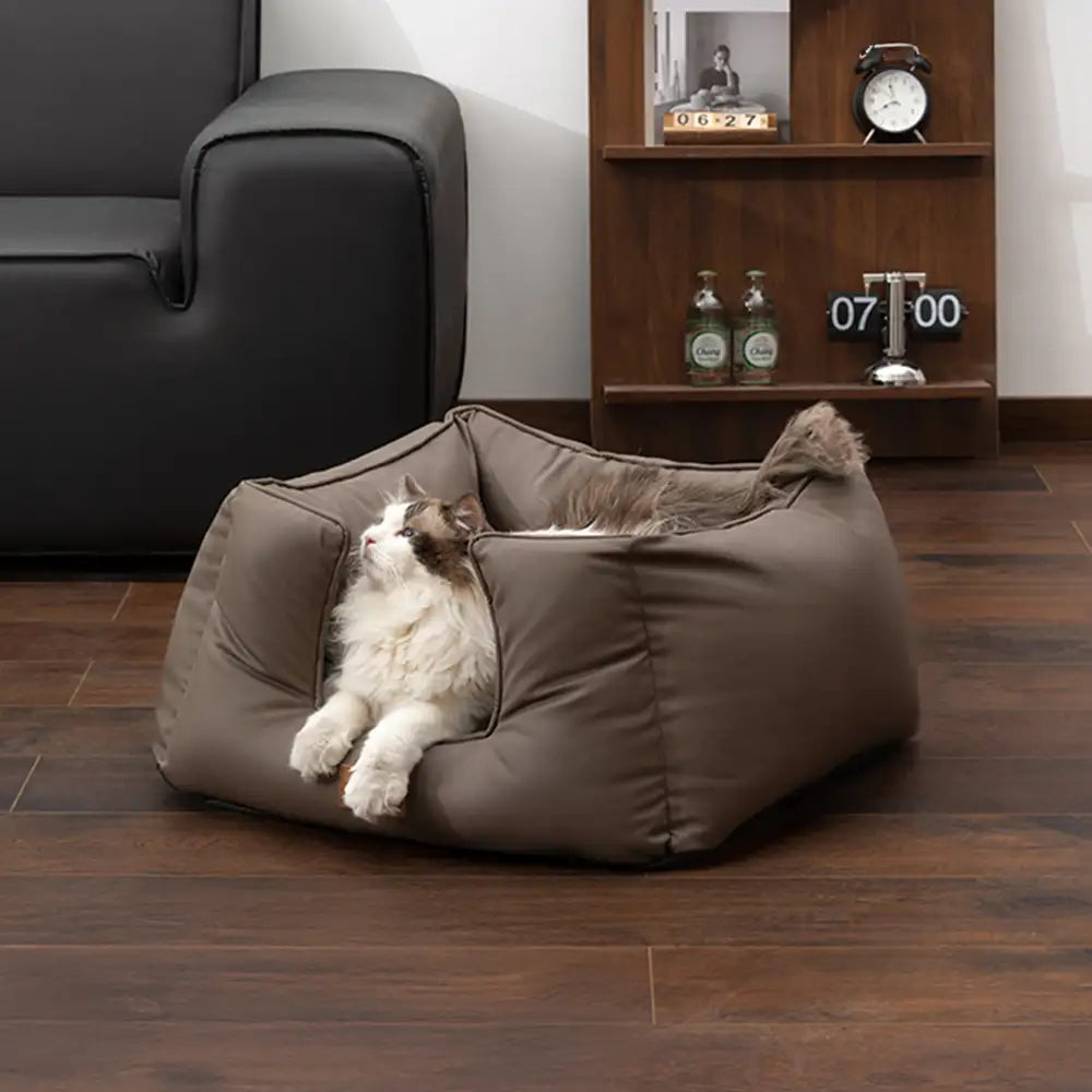 Letto per cani quadrato in tessuto tecnologico, calmante, impermeabile e resistente ai graffi