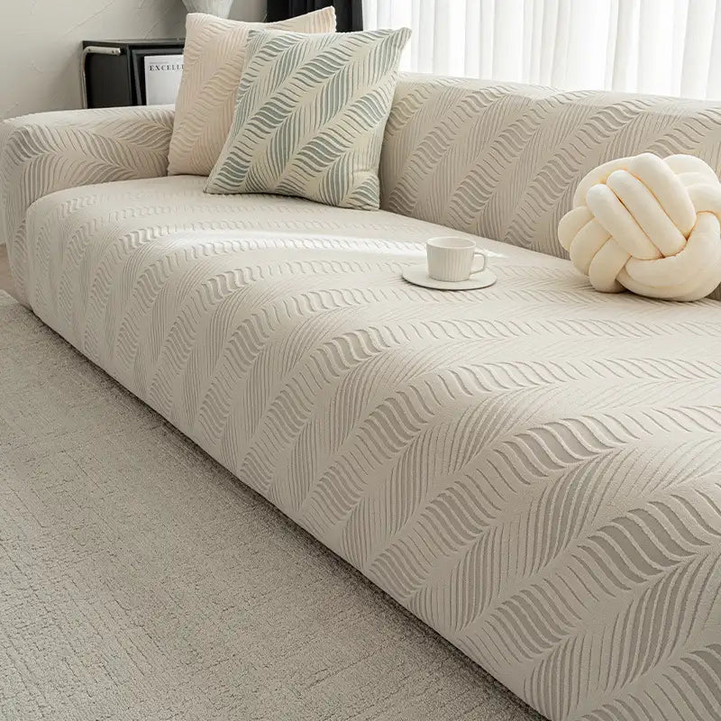 Copertura per divano in pile spesso, jacquard, anti-graffi e stretch