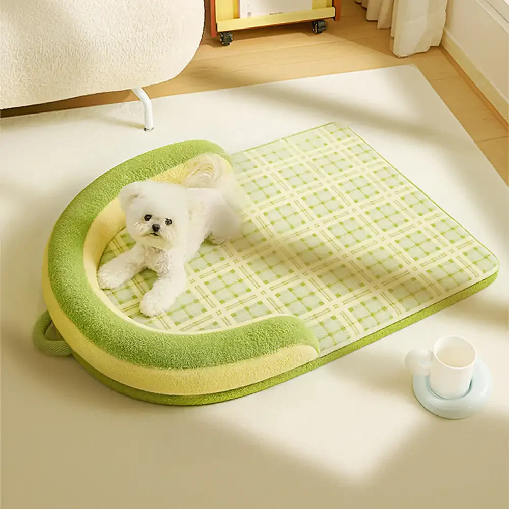Cuscino ortopedico vintage a quadretti per cani grandi