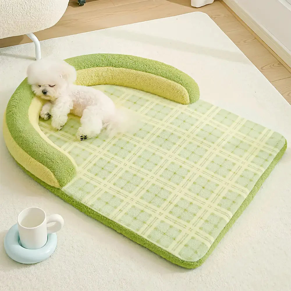 Cuscino ortopedico vintage a quadretti per cani grandi