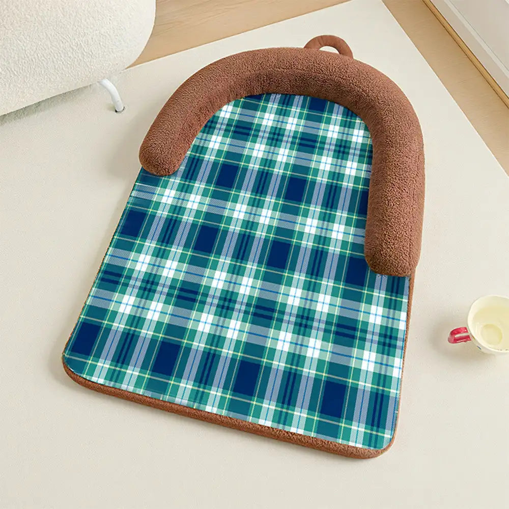 Cuscino ortopedico vintage a quadretti per cani grandi