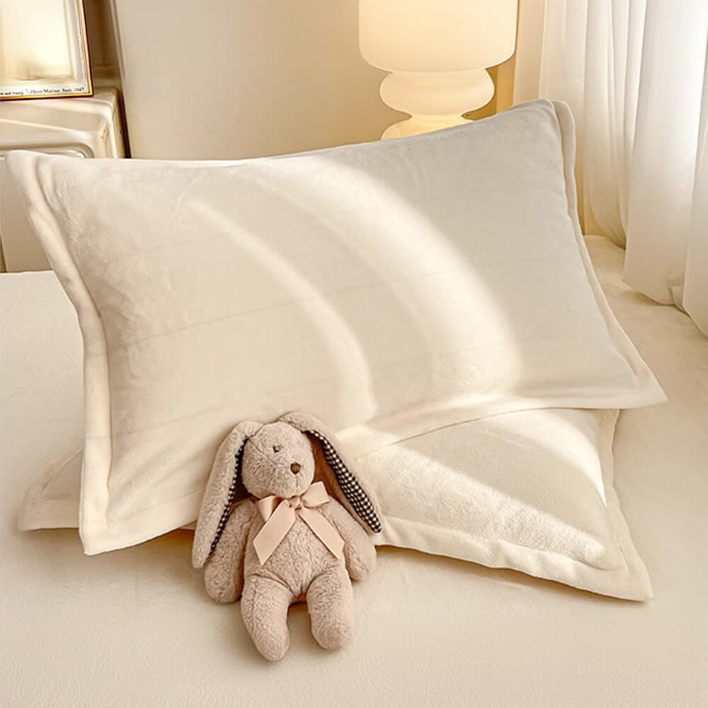 Copertura per materasso in misto cotone di velluto morbido color latte