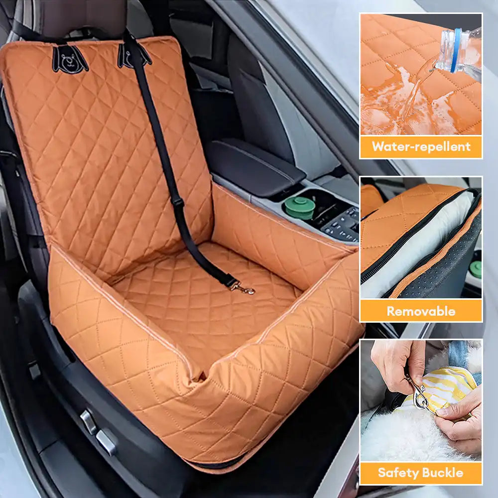 Sedile da viaggio per cani in PU leather resistente ai graffi e impermeabile per auto