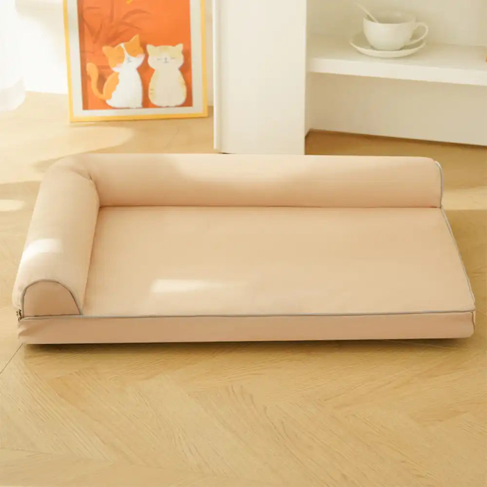 Letto ortopedico in schiuma a forma di uovo impermeabile con lati a rullo L, letto per cani di grandi dimensioni
