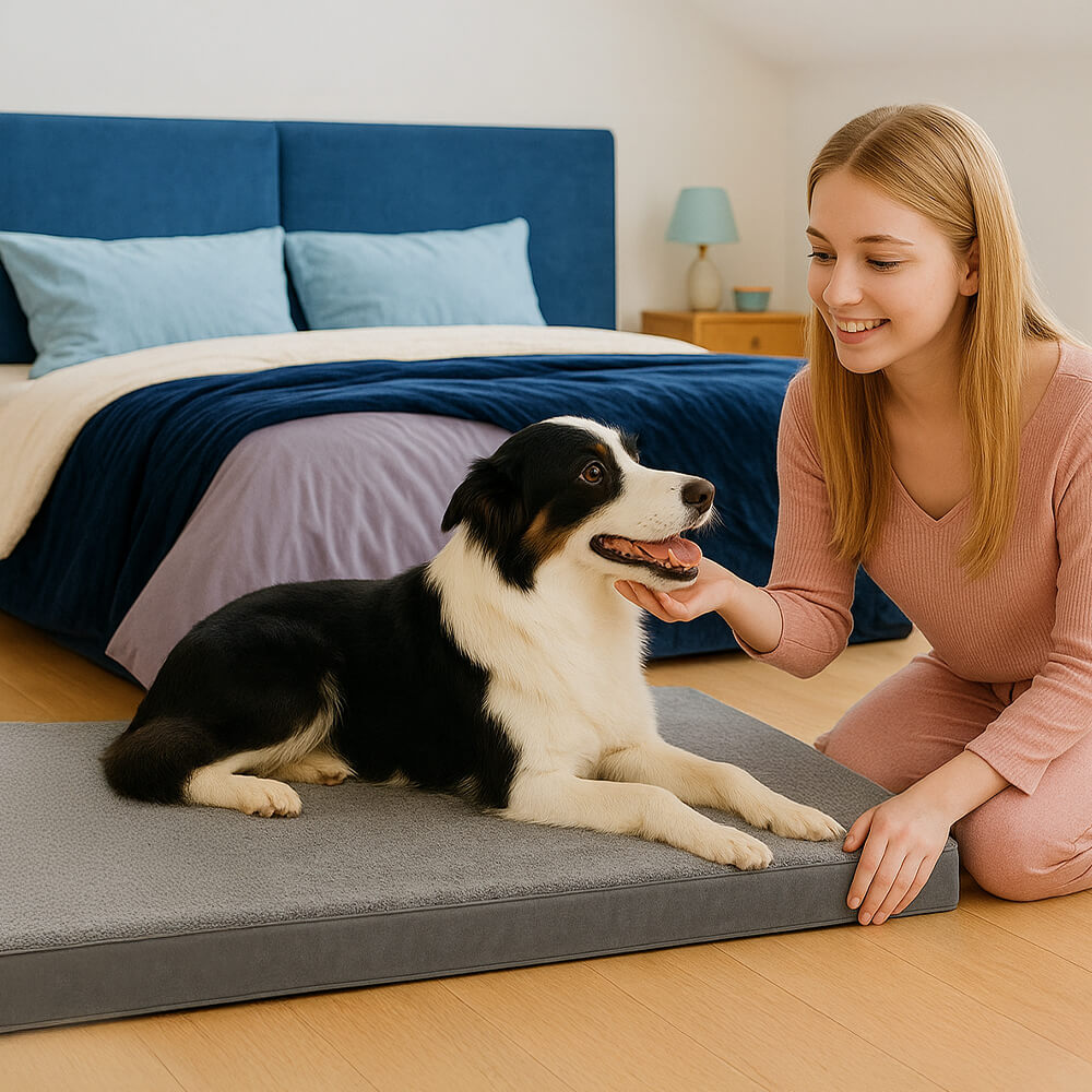 Letto per cani grande impermeabile ortopedico con memory foam rimovibile