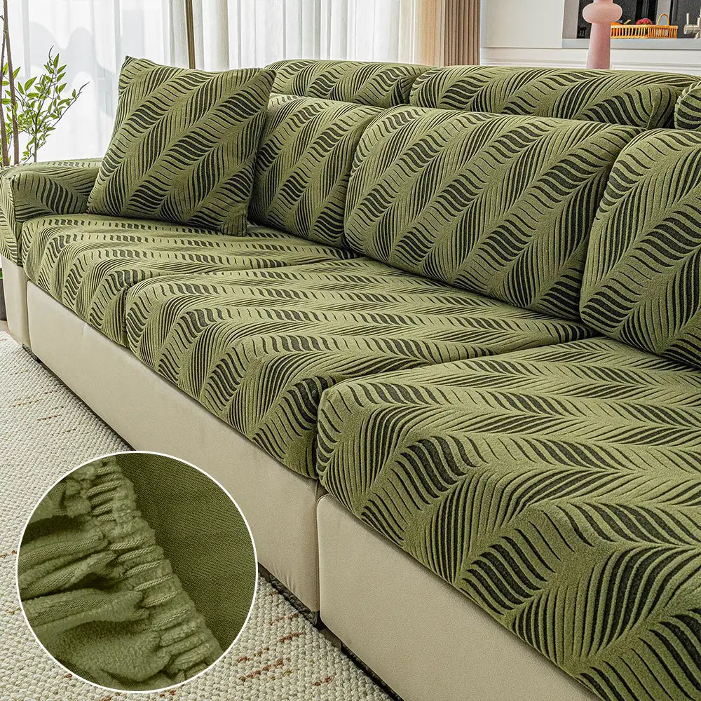 Copertura per divano full wrap in polar fleece jacquard a onde con protezione antistatica