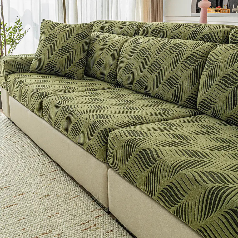 Copertura per divano full wrap in polar fleece jacquard a onde con protezione antistatica