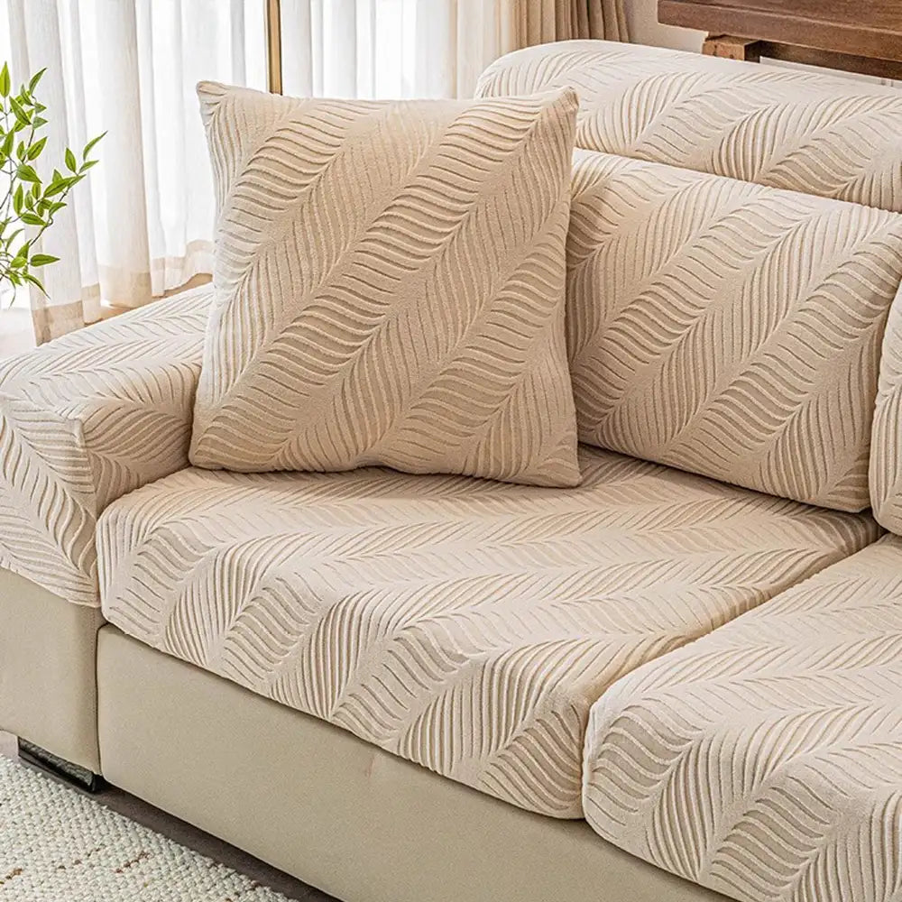 Copertura per divano full wrap in polar fleece jacquard a onde con protezione antistatica