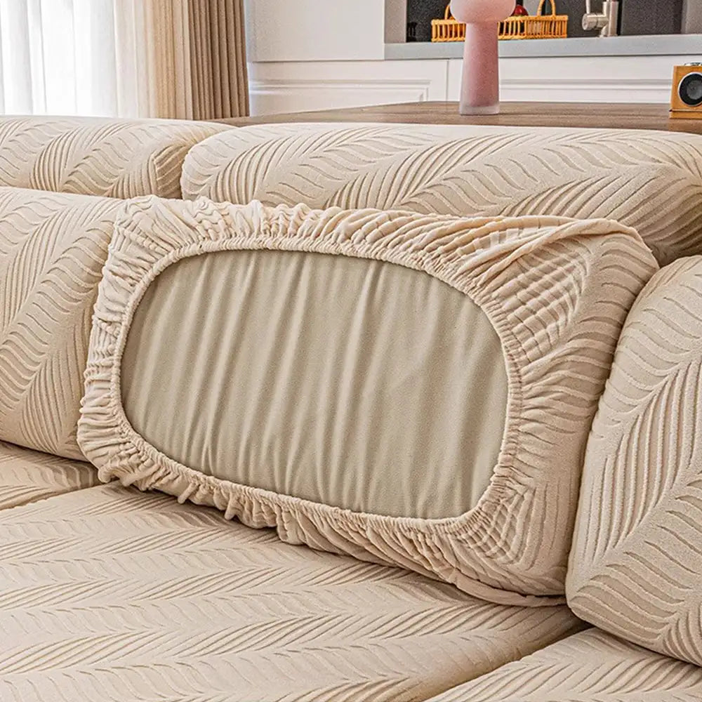 Copertura per divano full wrap in polar fleece jacquard a onde con protezione antistatica