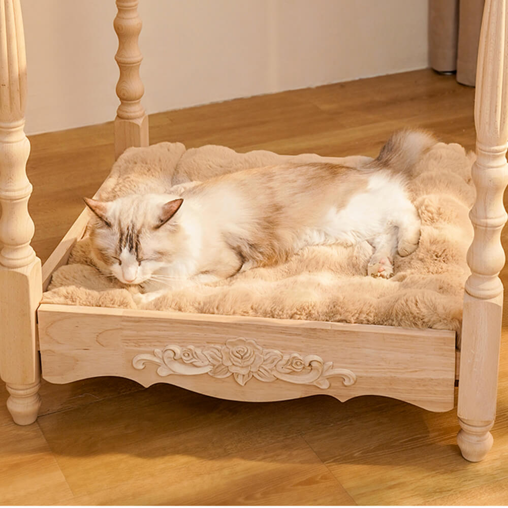 Tappetino per cani e gatti in pelliccia sintetica ultra morbida a forma di onda con cuscino per animali domestici