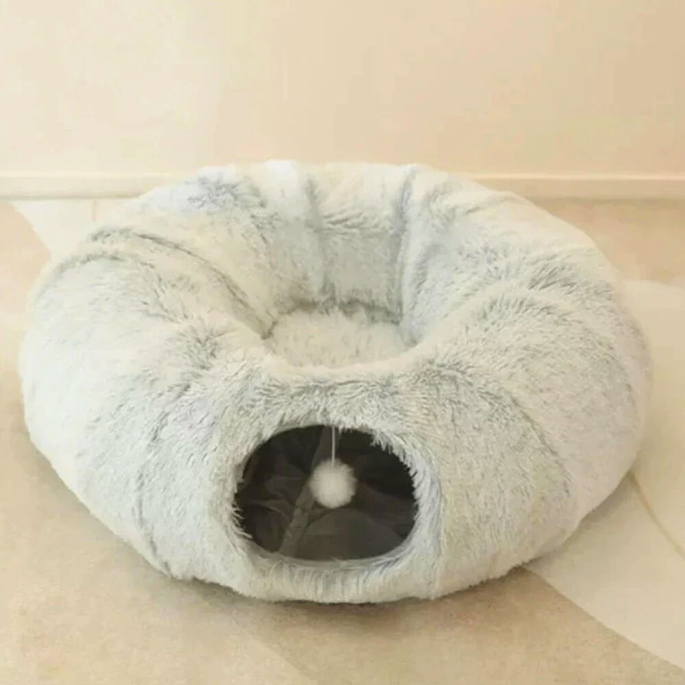 Letto per gatti tondo morbido pieghevole 2 in 1 per interni