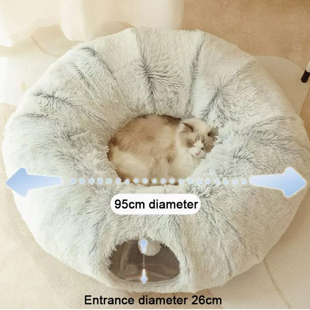 Letto per gatti tondo morbido pieghevole 2 in 1 per interni