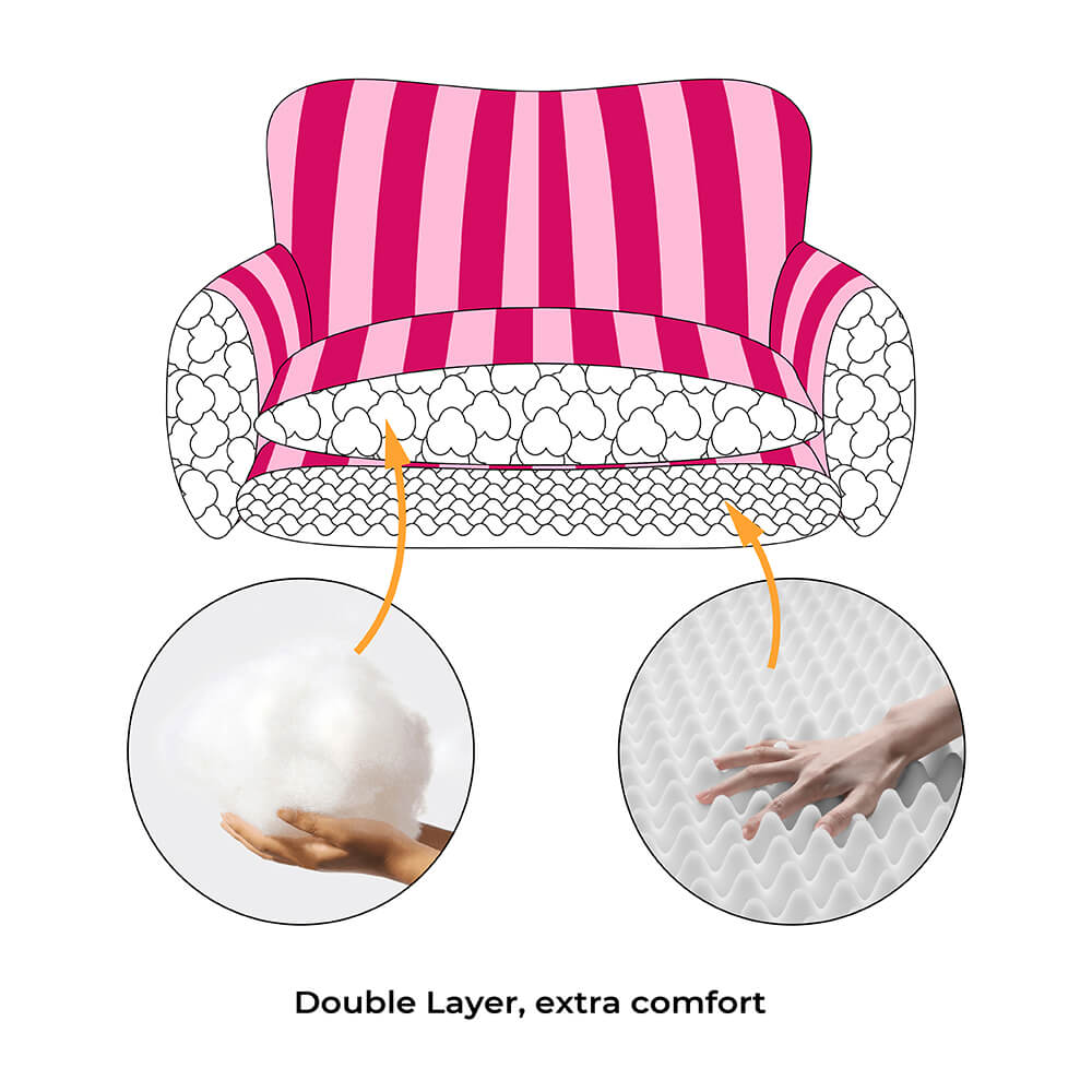 Divano per cani e gatti a doppio strato in faux lambswool a righe alla moda