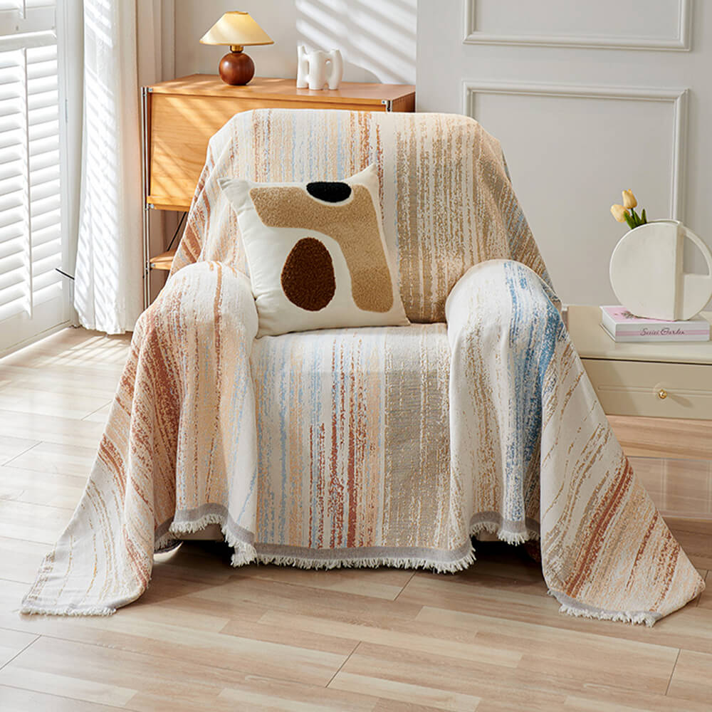 Copertura per divano con throw a gradiente arcobaleno colorato