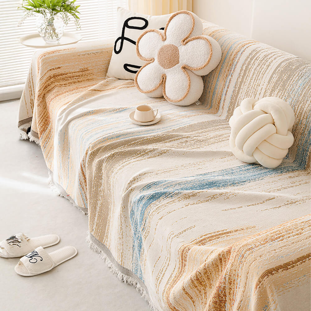 Copertura per divano con throw a gradiente arcobaleno colorato
