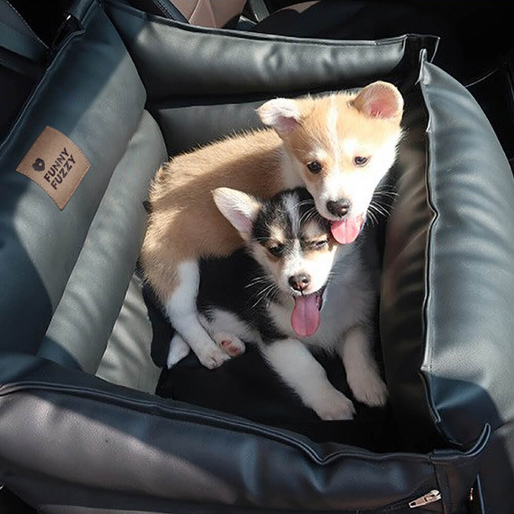 Seggiolino per auto per cani in pelle piena - Fort