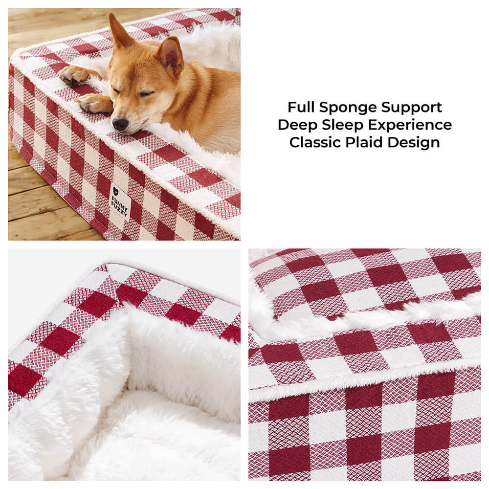 Letto Calmo Antianxiety Per Cani In Tartan Classico Festivo