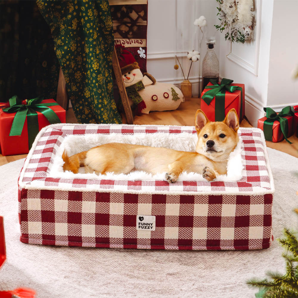 Letto Calmo Antianxiety Per Cani In Tartan Classico Festivo
