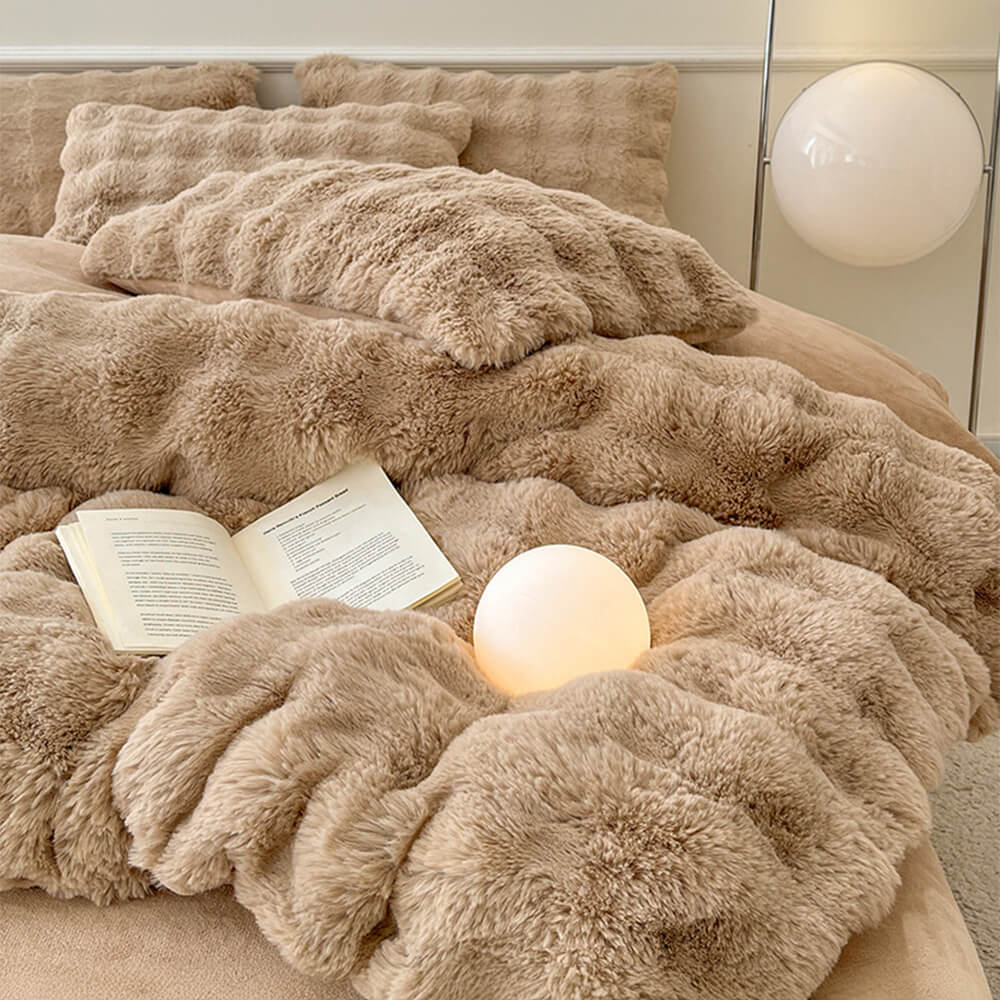 Set di lenzuola in morbido pelo di coniglio cinese, spesse e confortevoli