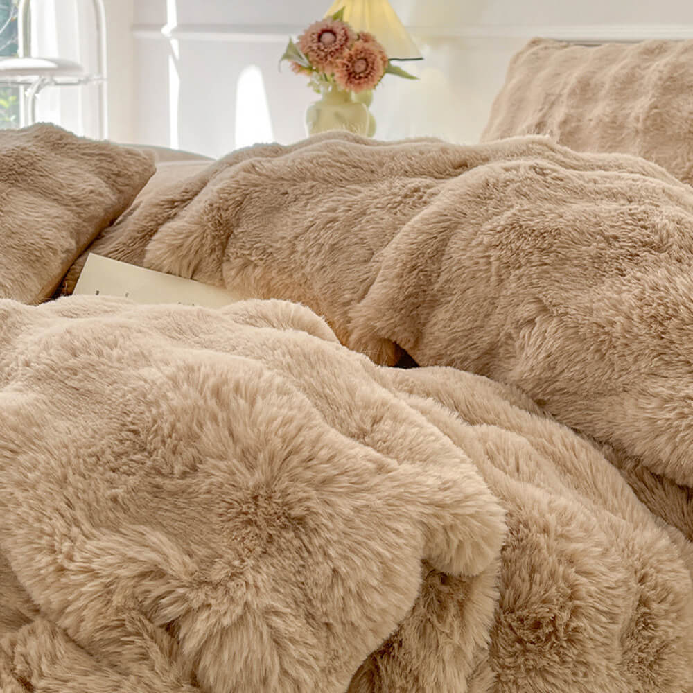 Set di lenzuola in morbido pelo di coniglio cinese, spesse e confortevoli