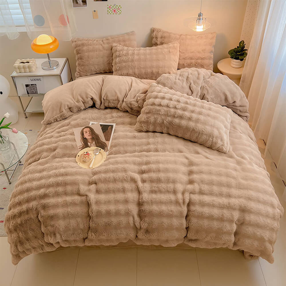 Set di lenzuola in morbido pelo di coniglio cinese, spesse e confortevoli