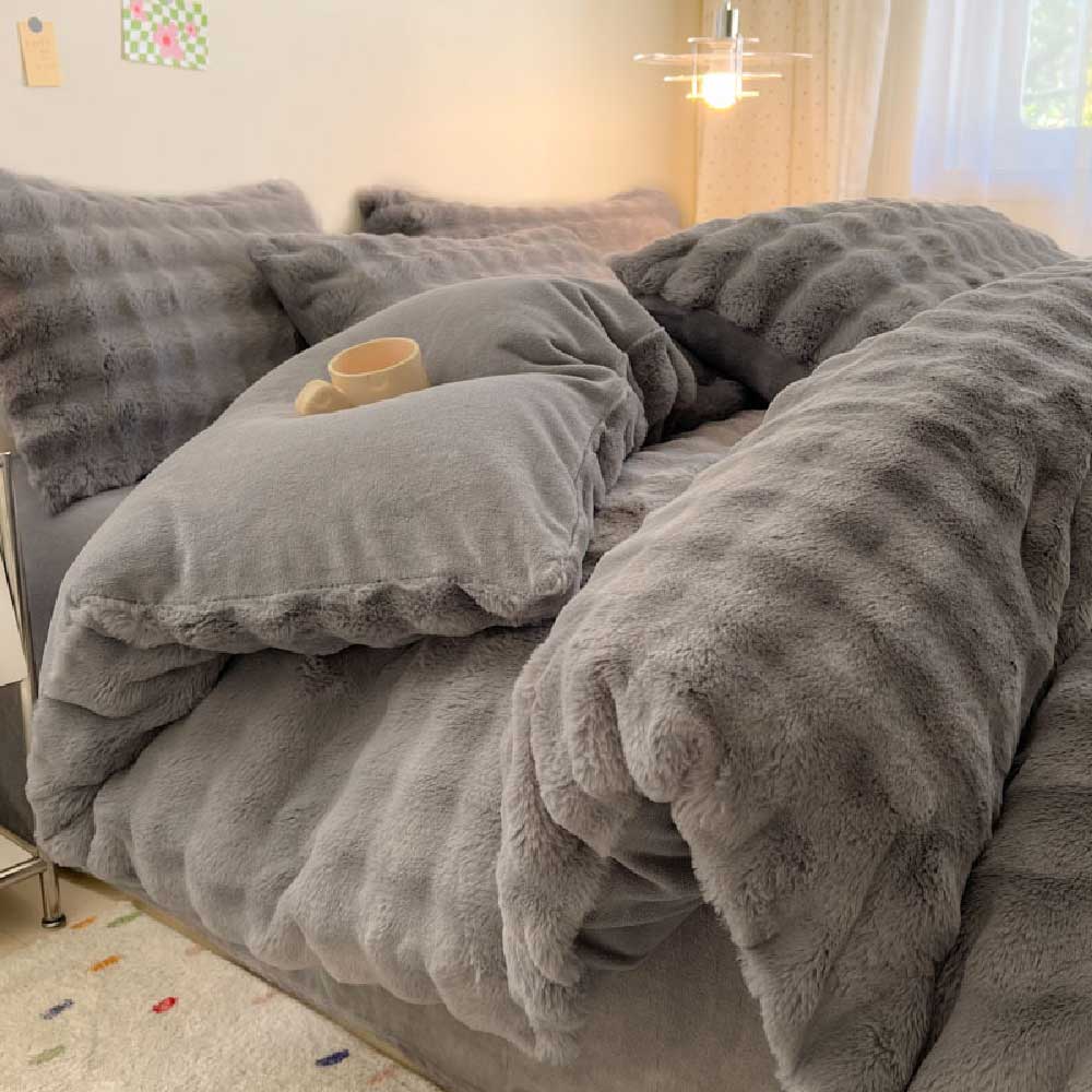 Set di lenzuola in morbido pelo di coniglio cinese, spesse e confortevoli