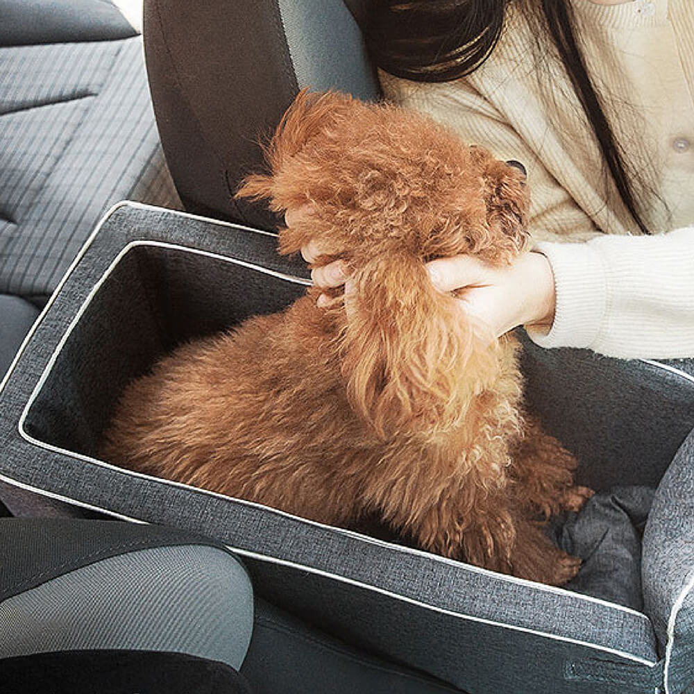 Panca per animali in suede con ripiano quadrato per auto