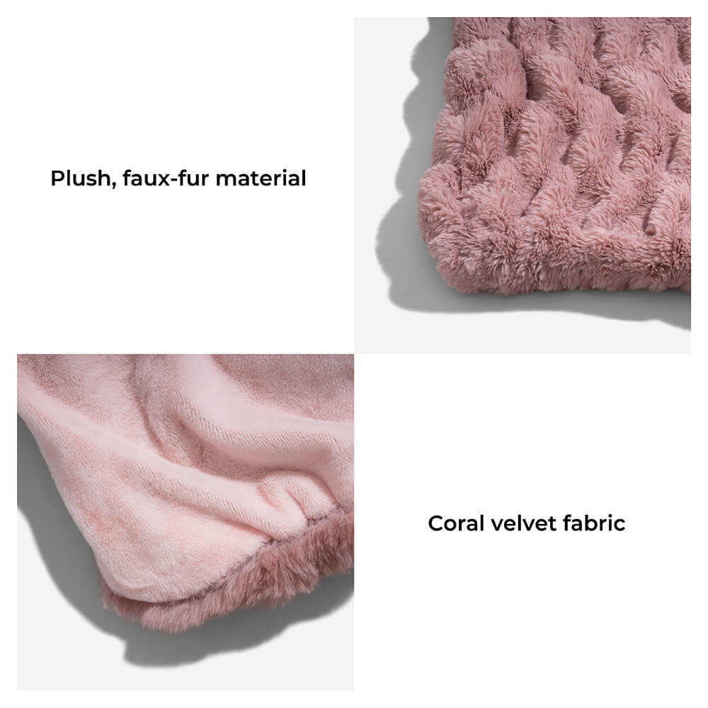 Letto per cani umani super grande e di lusso con coperta in peluche super morbida per animali domestici.