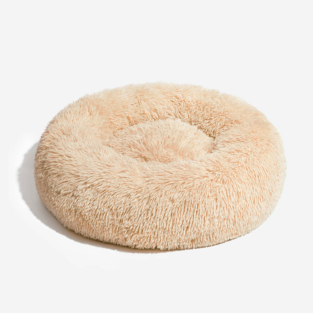 Letto per cani pelosi e morbidi a forma di ciambella