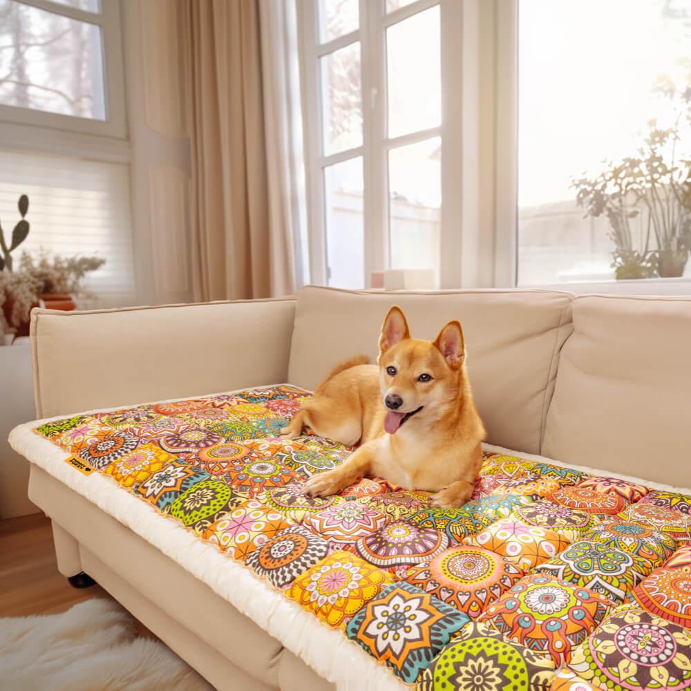 Coperta per animali in plaid patchwork, protettore per mobili, copertura per divano
