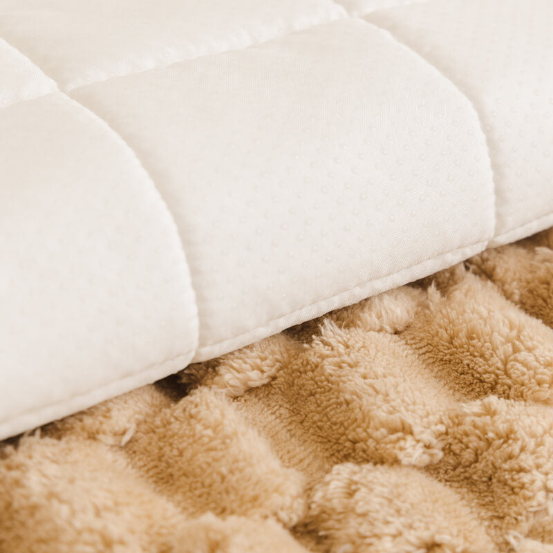 Copertura per divano decorativa in peluche a forma di favo, spessa e morbida, tappetino per animali domestici
