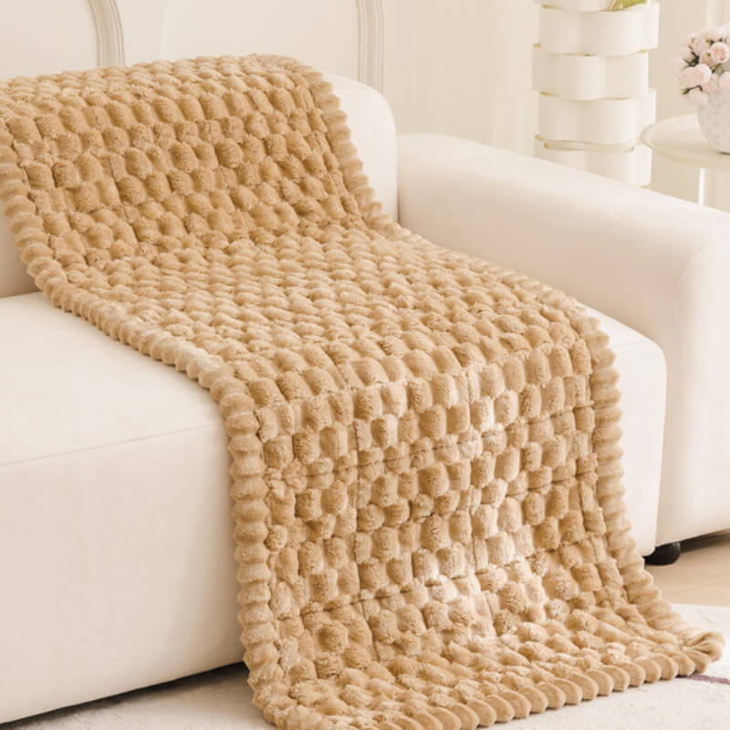 Copertura per divano decorativa in peluche a forma di favo, spessa e morbida, tappetino per animali domestici