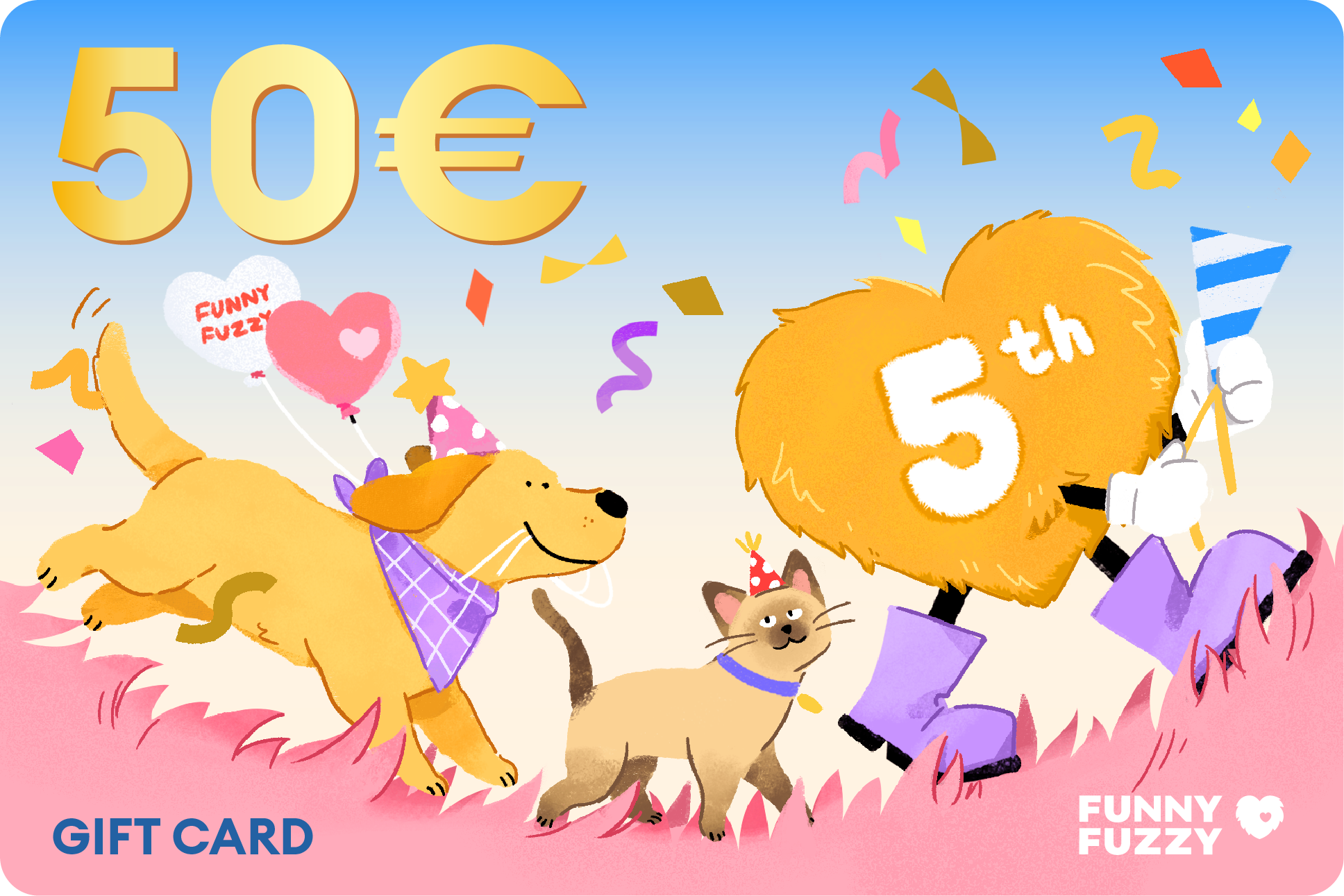 Carta regalo FunnyFuzzy per il 5º anniversario