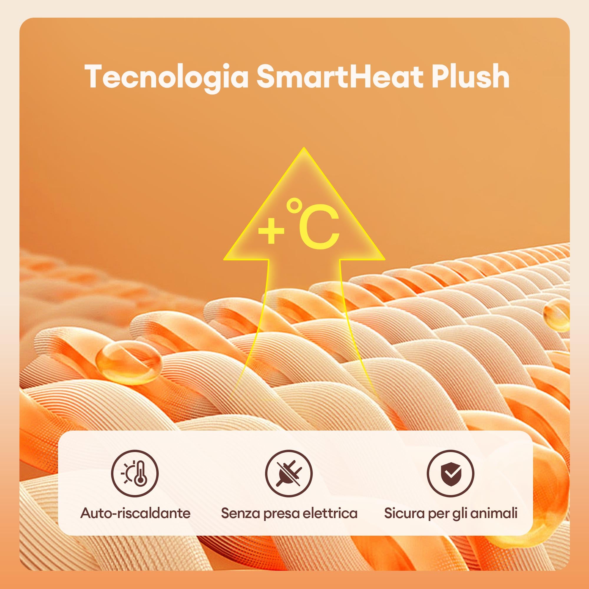 Letto per cani e gatti pieghevole lavabile in morbido tessuto caldo a strisce - MochaSnug