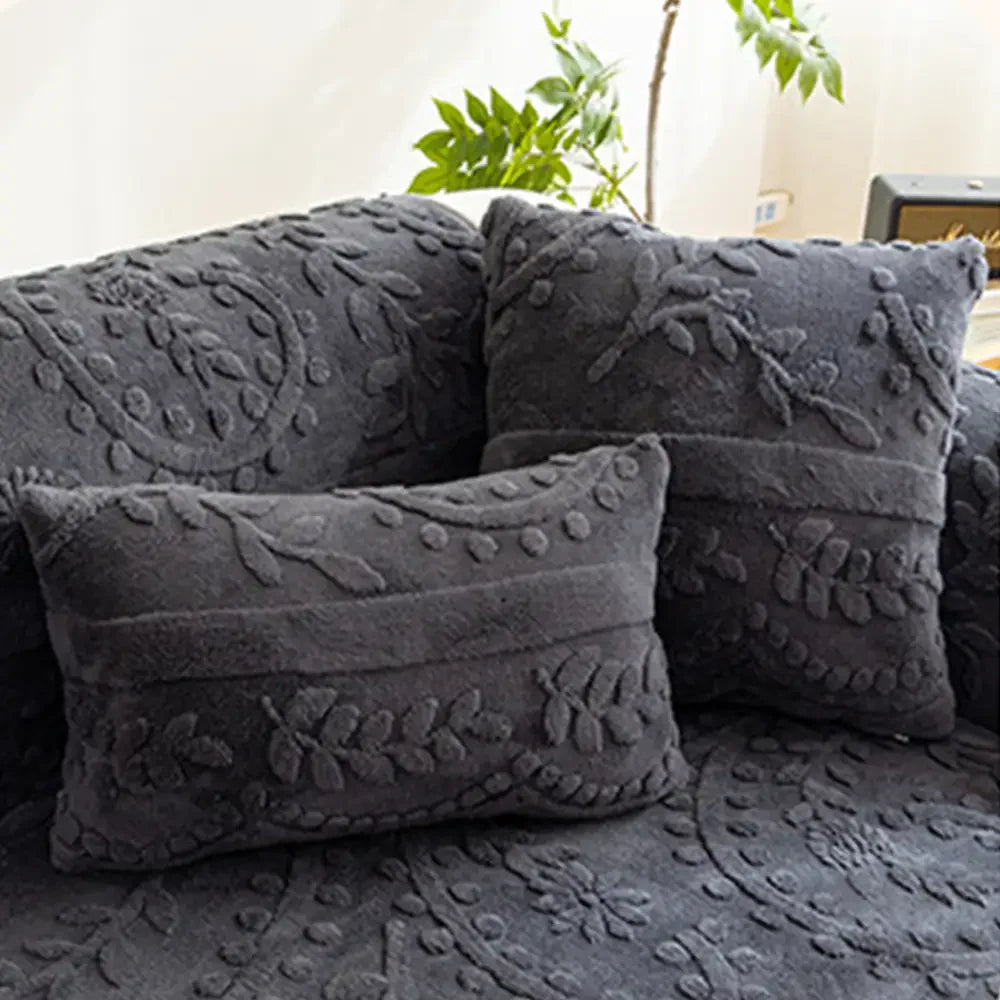 Copertura per divano in plush jacquard, comoda, resistente ai graffi e antiscivolo.